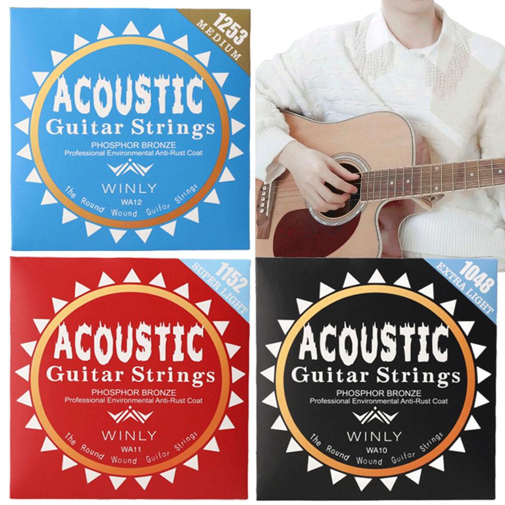 Phosphor Bronze Strings Steel Core Light Acoustic Strings Phosphor Bronze Coating Guitar Strings Guitar Accessories