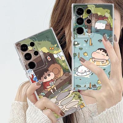 Cartoon Crayon Shinchan Phone Case for Galaxy S20 S21 S22 S23 S24 Plus S21 S22 S23 S24 Ultra S20 S21 S23 FE Note 20 Ultra 10Plus