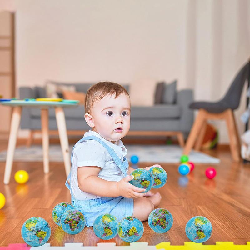 12pcs Earth Squeeze Toys Soft Foam Ball For Kids Birthday Party Favors Pinata Filler School Prize Stress Relief Christmas Gift