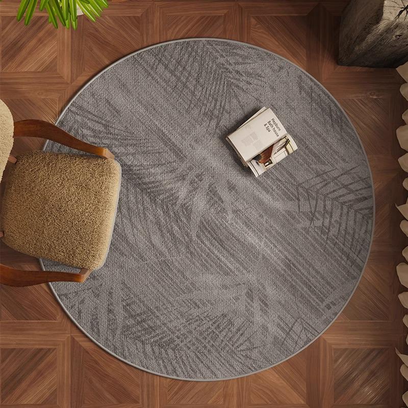 Round Flannel Modern Rug for Living Room, Study, or Bedroom - Perfect for Sofa, Coffee Table, Chair Pad, or Bedside Mat