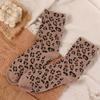 5 Pairs Korean Style Famale Tube Socks Soft Mid-Calf Socks Hosiery Leopard Print Socks  Streetwear