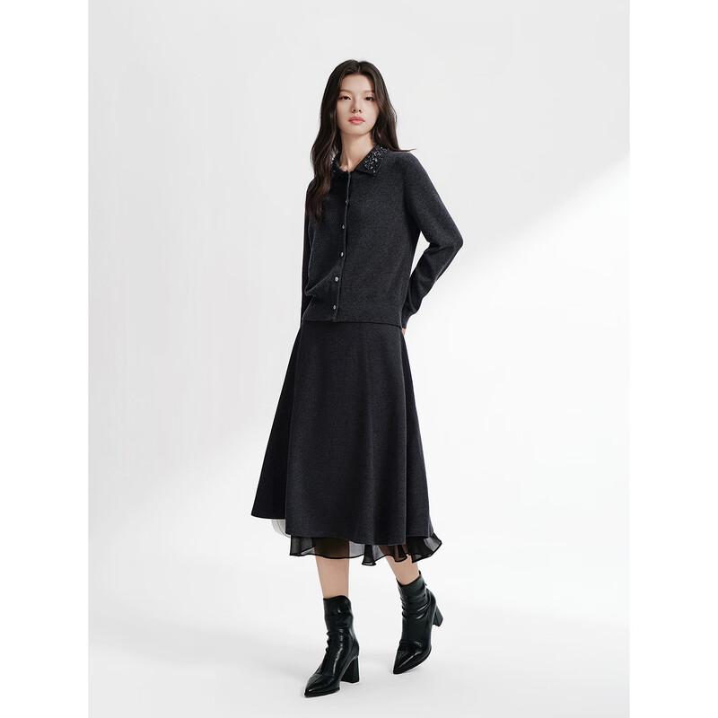 JUZUI Women's Elegant Commuter A-Line Skirt
