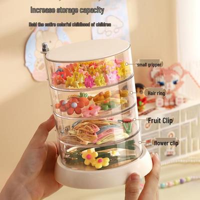 Rotating Multi-Layer Transparent Jewelry Organizer: Store Earrings, Hair Clips, and Accessories