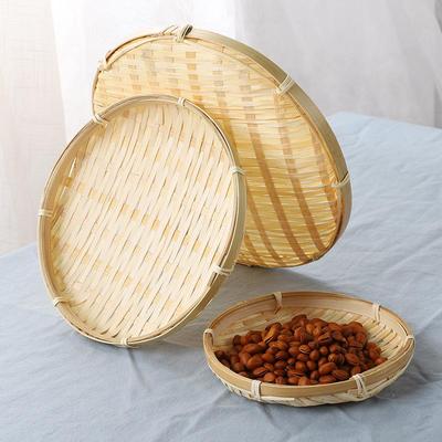 Cesta Redonda Pequeña Tejida a Mano de Bambú para Snacks, Pasteles o Dulces