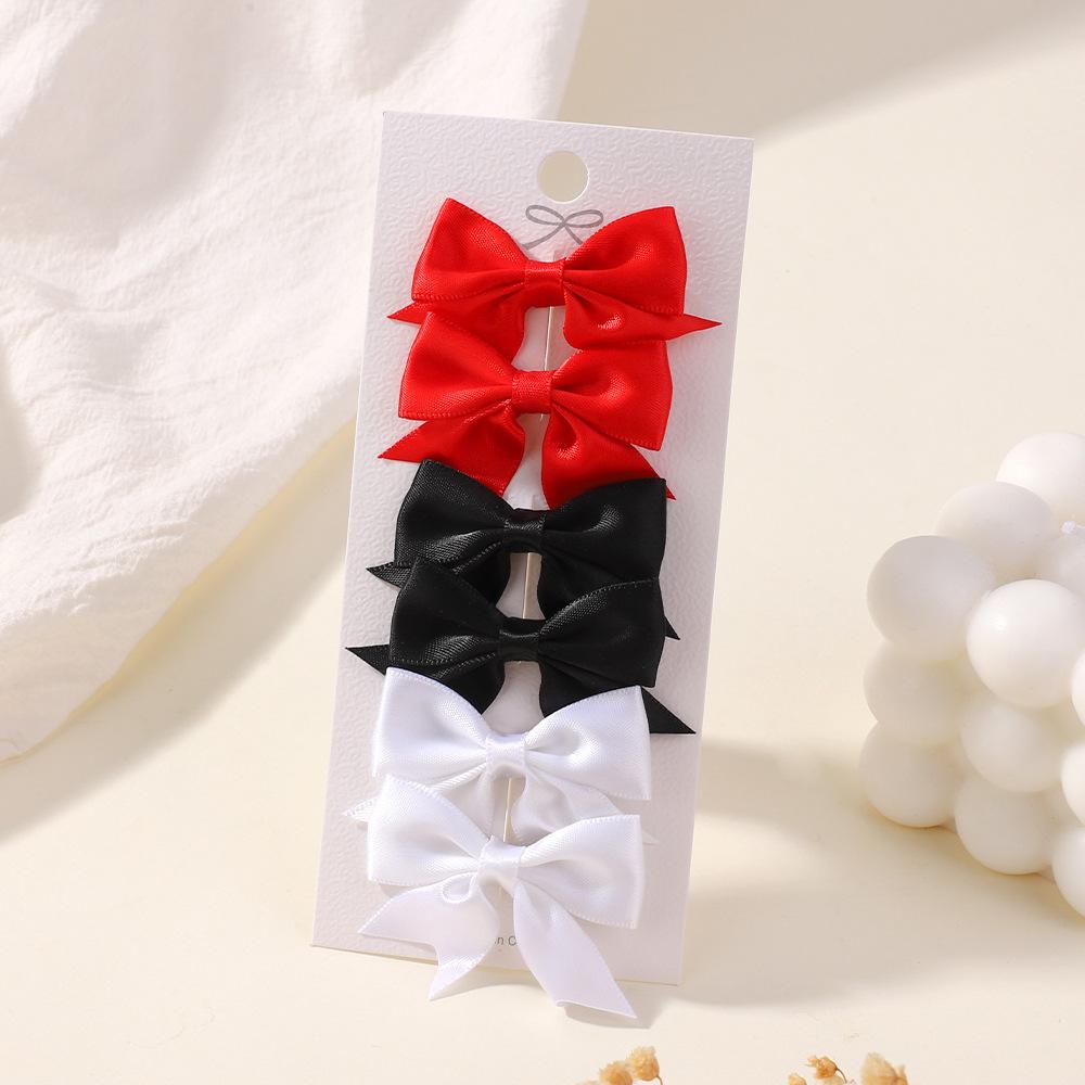 30Pcs Mini Children Bow Hair Clip Baby Hair Clip Solid Color Edge Clip Sweet and Lovely Bow Hair Clip Headwear