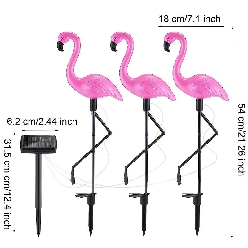 1/3Pcs Solar LED Light Flamingo Lawn Light Garden Light Outdoor Waterproof Pink Flamingo Lights Landscape Lighting Garden Decor
