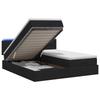 Ottoman Bed with Mattress and LED Black 160 X 200 Cm Fabric