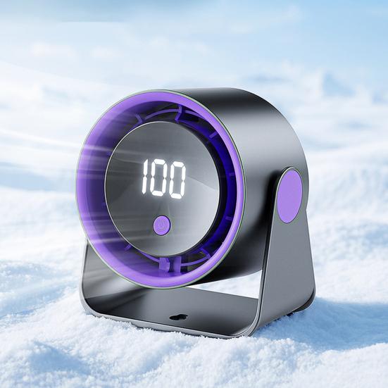 Portable Turbo Desk Fan 100-Speed Adjustable Table Fan with LED Display USB Rechargeable