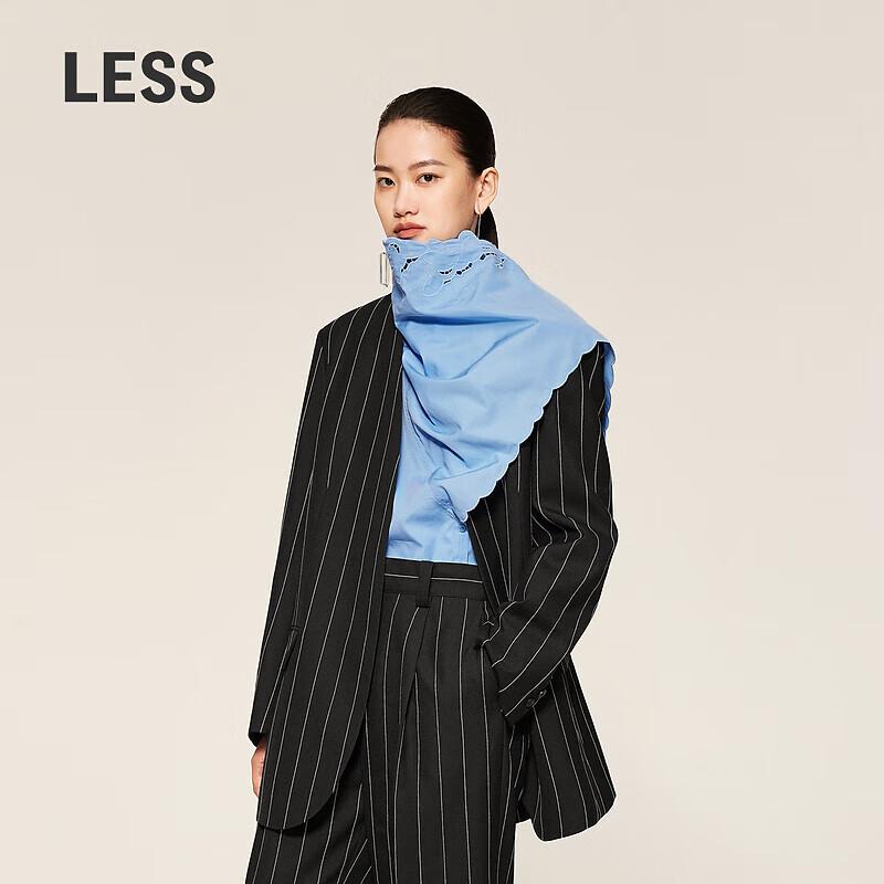 

LESS 2024 Winter Loose Fit V-Neck Cotton Shirt XS