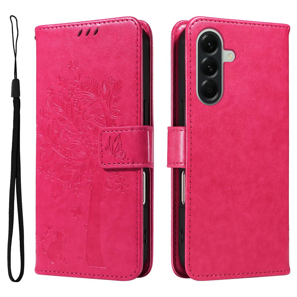 For Samsung Galaxy A57 5G Phone Case with Stand Cat Tree Pattern Leather Wallet Mobile Cover