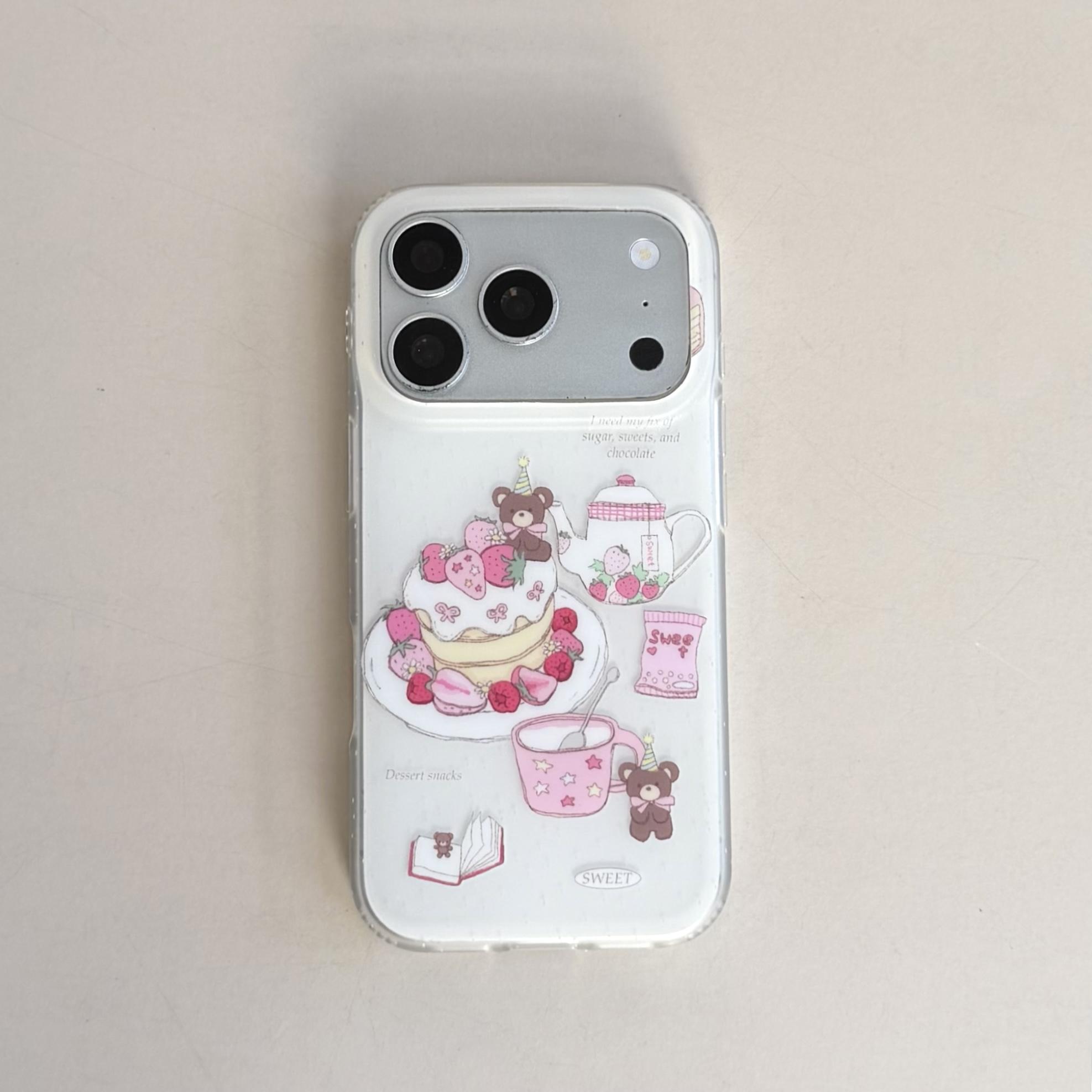 

Модный чехол для телефона с клубничным киоском и мишкой для iPhone 17 Pro 14 15 16 13 Pro Max, задняя крышка, милые защитные чехлы для женщин и девушек iPhone17 Pro Max