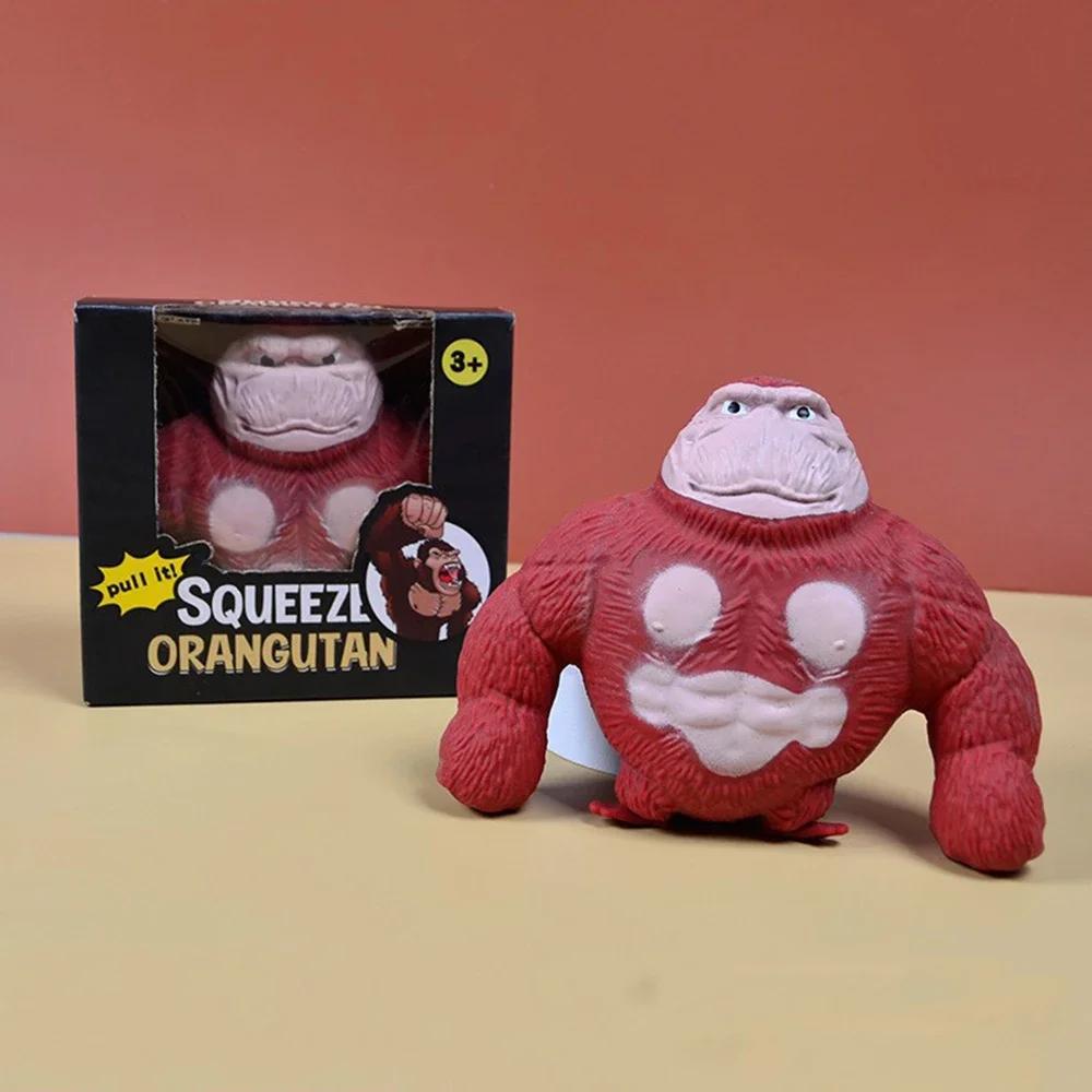 

Мягкая игрушка-антистресс в виде орангутанга, мягкая, эластичная, для взрослых и детей, мягкая, забавная, для украшения дома, новая, большая, гигантская, губчатая красный
