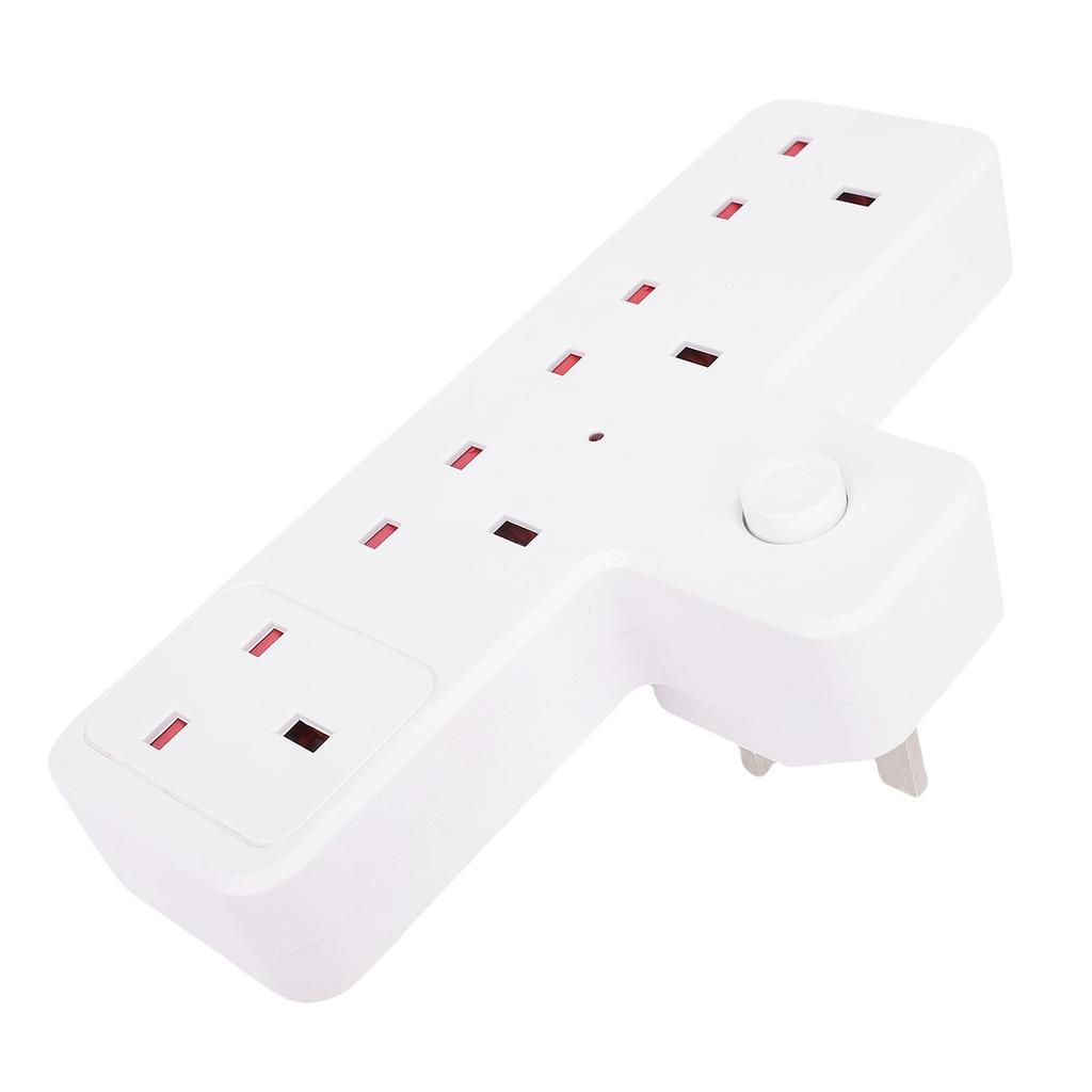 Outlet Extender 1 to 4 Multi Plug Wall Splitter 2500W 13A Multifunctional Power Strip with 75N     Door for Home