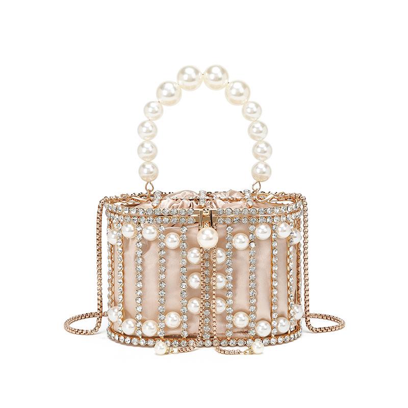 Diamond Pearl Birdcage Handbag: 2025 Fashionable Women's Shoulder Crossbody Bag