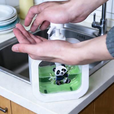 Cute Panda Soap Dispenser White Liquid Lotion Hand Pump Soap Dispenser Reusable Shampoo Bottle Plastic Hand Wash Dispenser