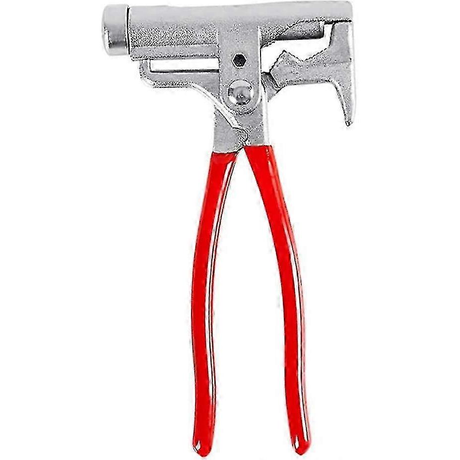 Multifunctional Hammer, Multi-function Hammer Pipe Wrench Pliers Wrench 10 In 1 Red Portable Screwdriver Tool Belt Carpenter Camping Hammer