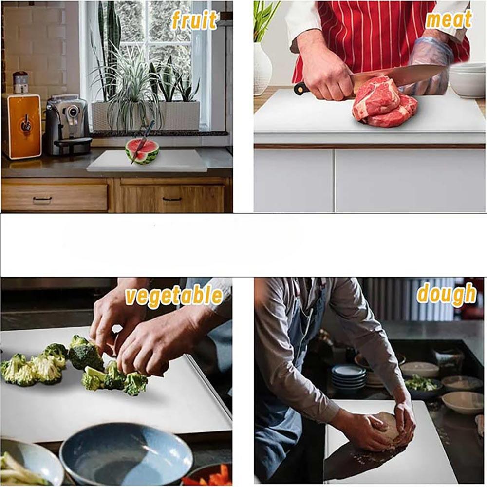 Stainless Steel Cutting Board with Counter Lip Thicked Chopping Board for Kitchen Countertop Perfect for Cut Dough Meat Fruit