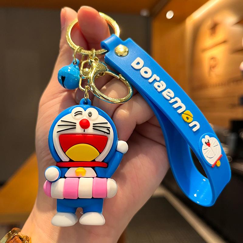 Doraemon Cartoon Keychain Couple Backpack Hanging Decorations Creative Car Accessories Keychain Figurine Toys Anime Cartoon