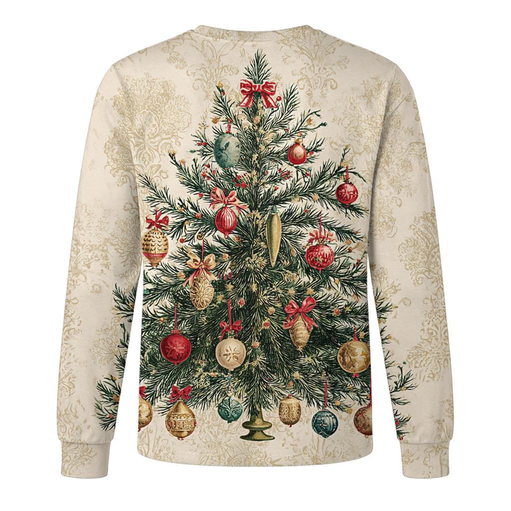 Men's Christmas Printed Imitation Cotton Long-sleeved Shirt