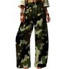 Women's Digital Print High Waist Wide Leg Pants with Polka Dot and Striped Pattern, Loose Casual Fit