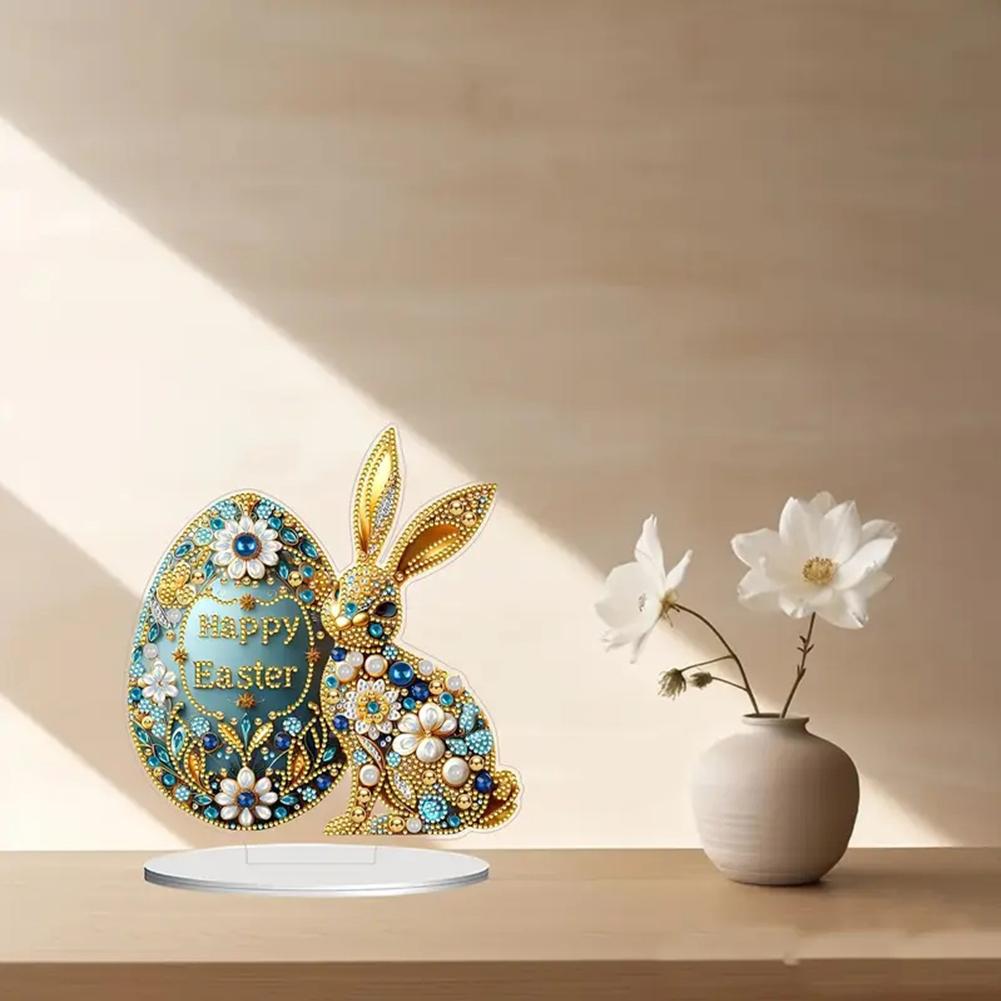 Easter Egg Special Shaped Diamond Painting Tabletop Ornaments Kit Table Top Diamond Painting Ornament Kits Bedroom Table Decor