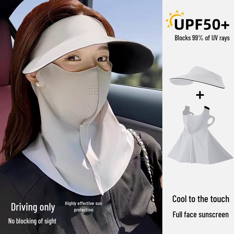 Women's UV Protection Facekini Hat with Neck Guard