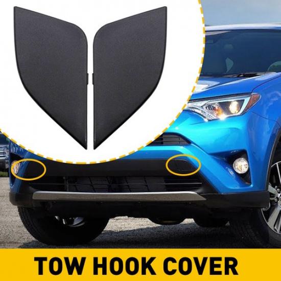 2X Tow Front Bumper Eye Hook Right Cover Cap Left For Toyota RAV4 2016 2017 2018