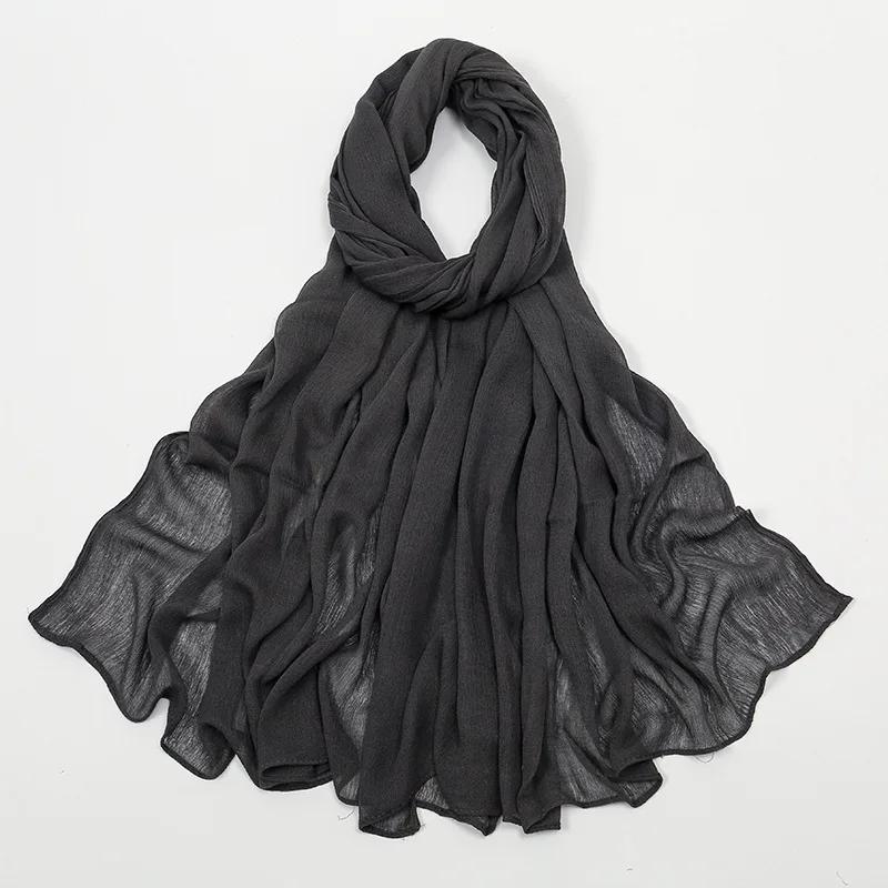 2024 Soft Rayon Cotton Muslim Hijabs for Women Scarf Plain Shawls Femme Musulman Viscose Rayon Headscarf Islamic Turban Headband