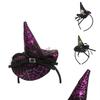 Soft And Sturdy Witch Hat Headband With Spider Web Lace For Halloween Costume