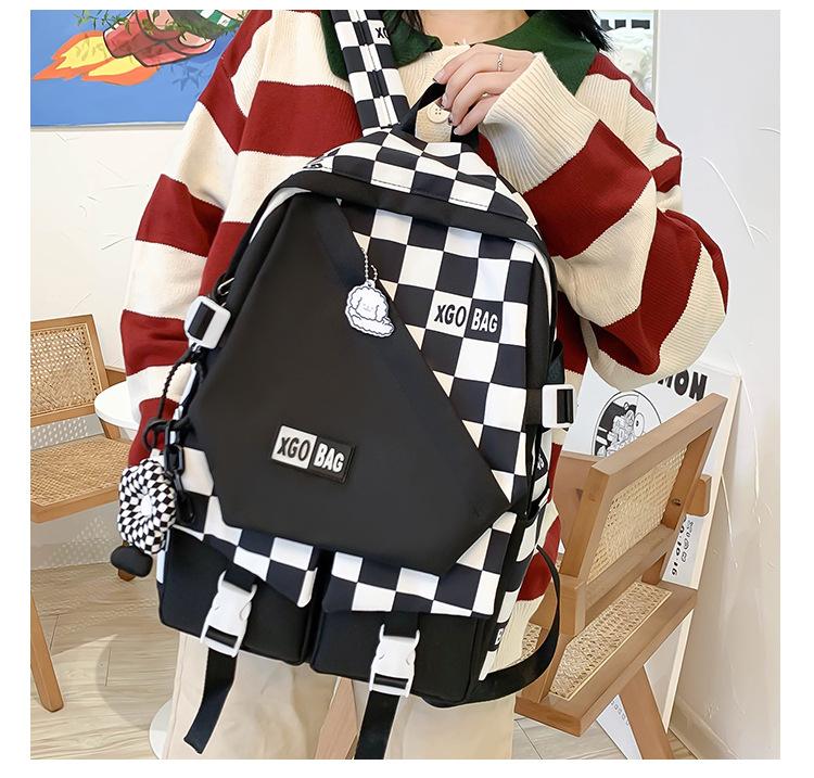 Four-piece Backpack Junior Senior High School Student Schoolbag Large Capacity Backpack