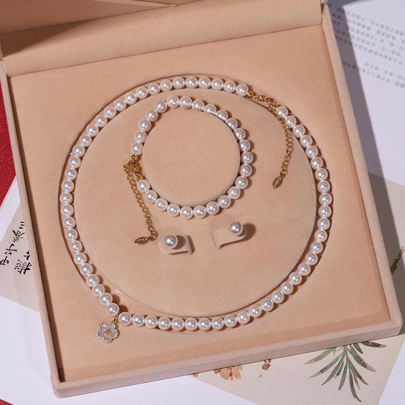Elegante Collana di Perle di Conchiglia Profonda - Perfetto Regalo per la Festa della Mamma