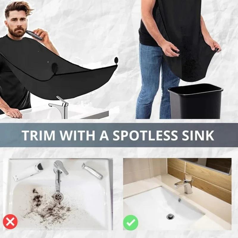 1pc Male Shaving Aprons Creative Wall Mirror Suction Haircut Wrap Cape Home Salon Moustache Beard Shaving Apron Cleaning Bib