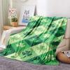 1PC Clover Print FlAannel Blanket, High quality Comfortable for All Seasons, Home Decor, Warmth and Comfort