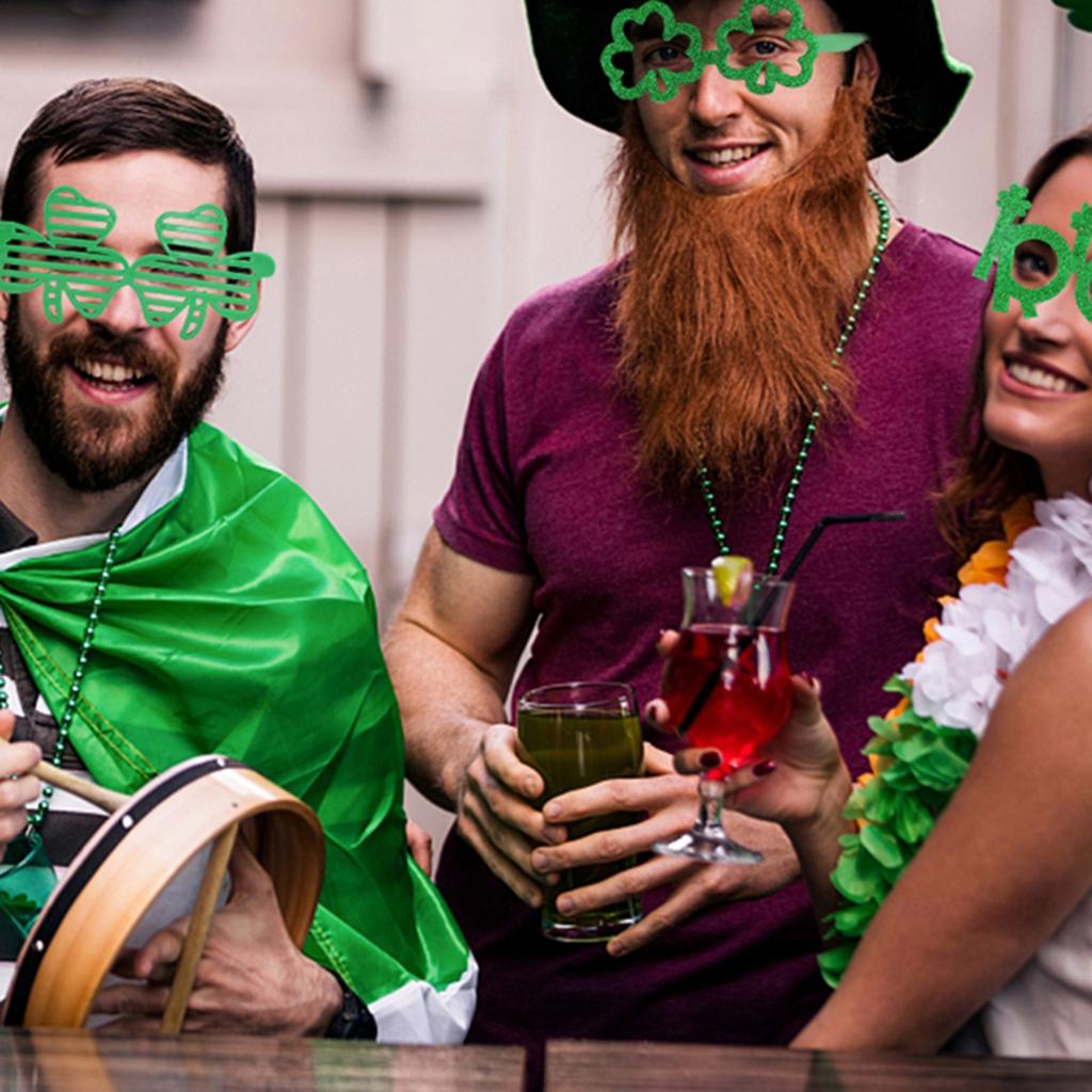 StPatrick Day Green Costume Accessories Shamrock Glasses Headband Irish National Day Celebration Necklace Party Supply