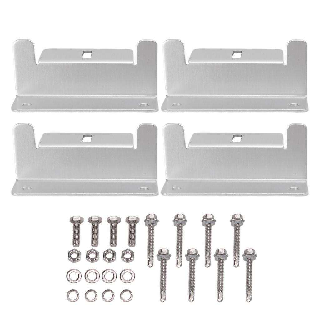 4Pcs/Set Solar Panel Mounting Z Brackets High Strength Aluminum Alloy for Car RV Yacht Ships