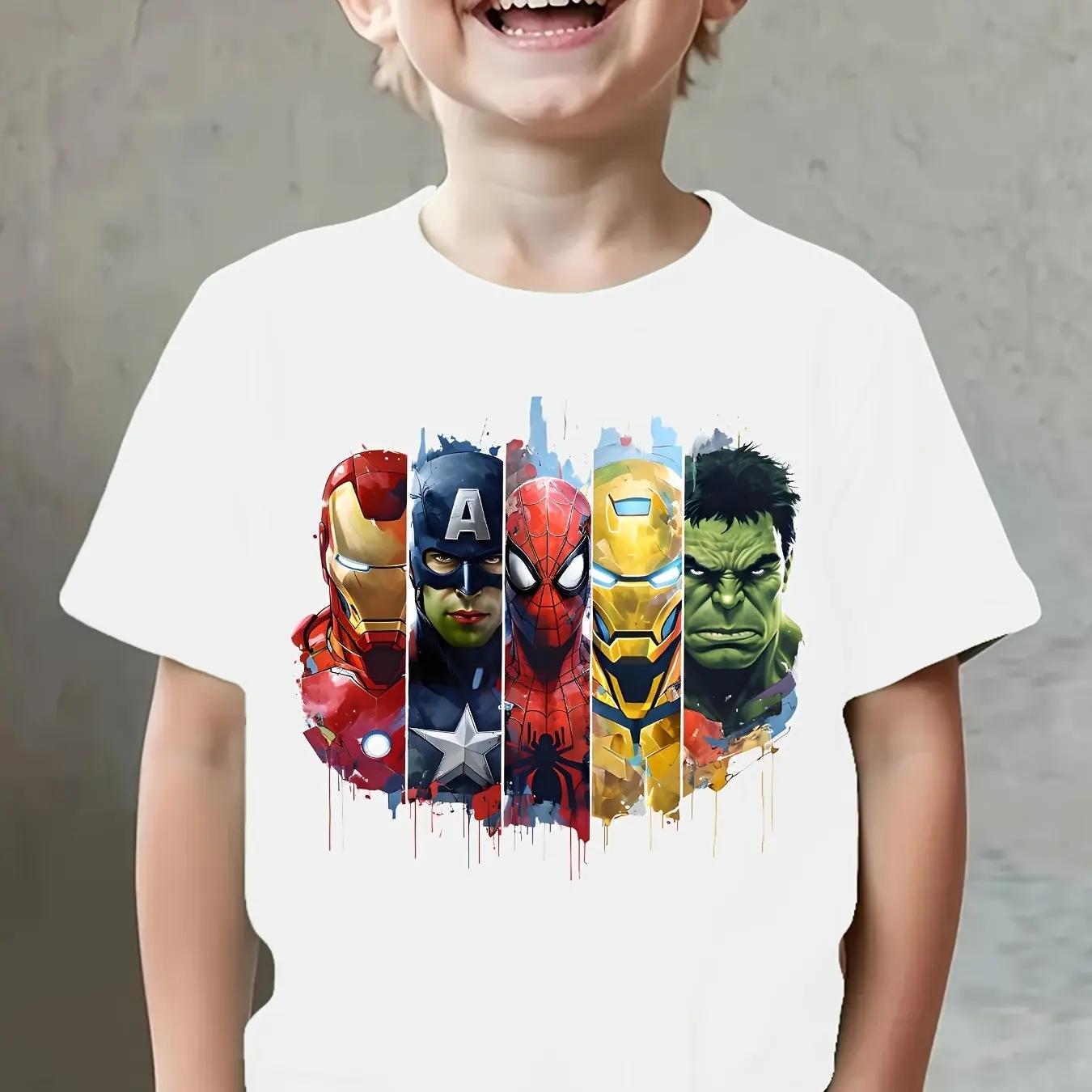 

Summer Spider-Man Kids T-shirt Comfortable Pure Cotton Patterned Short-sleeved Parent-child Outfit for Boys and Girls 110