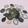 10 Stück 18x25mm Innenmaß Ovaler Anhänger Cabochon Leere Basis Fassung Fassungsschale DIY Halskette Schmuckherstellung Zubehör Fundstücke