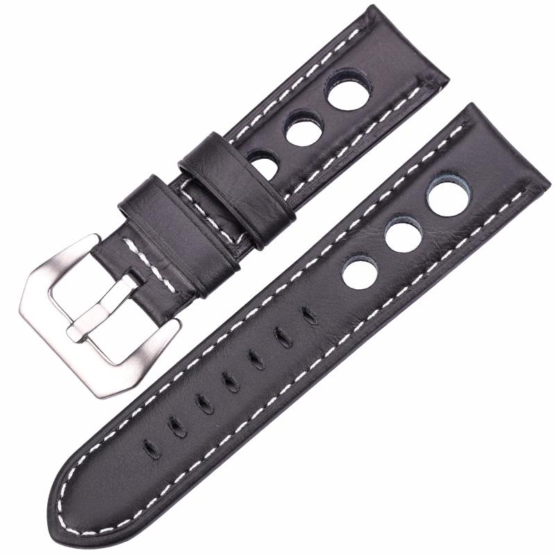 Cowhide Watch Strap Bracelet Vintage Genuine Leather 20mm 22mm 24mm Watchband Women Men Fashion Watch Band Belt with Pin Buckle
