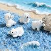 16pcs Miniature Polar Bear Figurines Resin Crafted Handicraft Simulation DIY Aquarium Landscape Dollhouse Decor Bonsai Ornaments