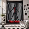 Wall Hanging Tapestry With Custom Name & Text, Cristiano Ronaldo Decorative Tapestry For Bedroom