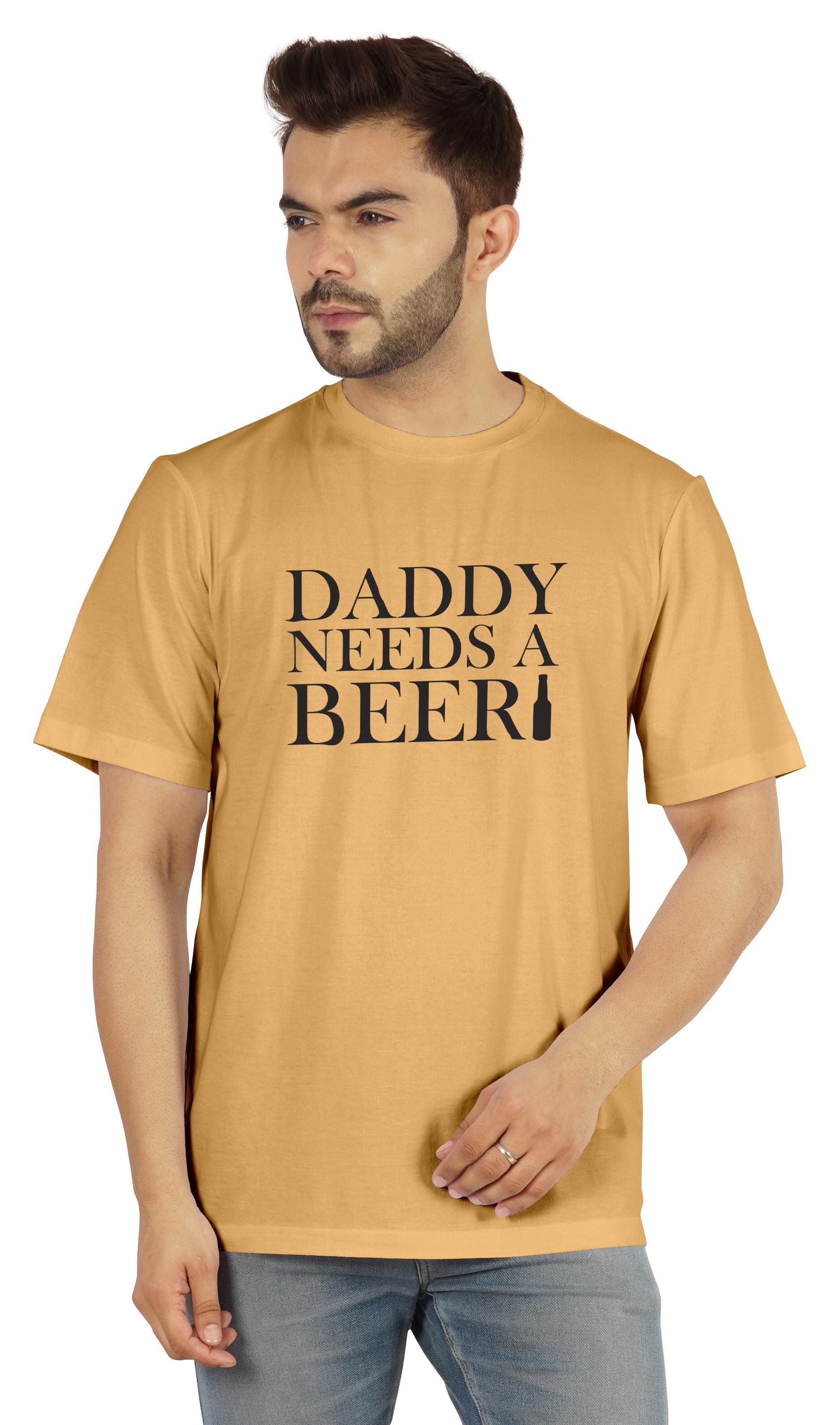 

Чоловіча футболка з графікою Inkmeso Daddy Needs A Beer Funny Quotes Dadd s Drinking Tee XXL жовтий