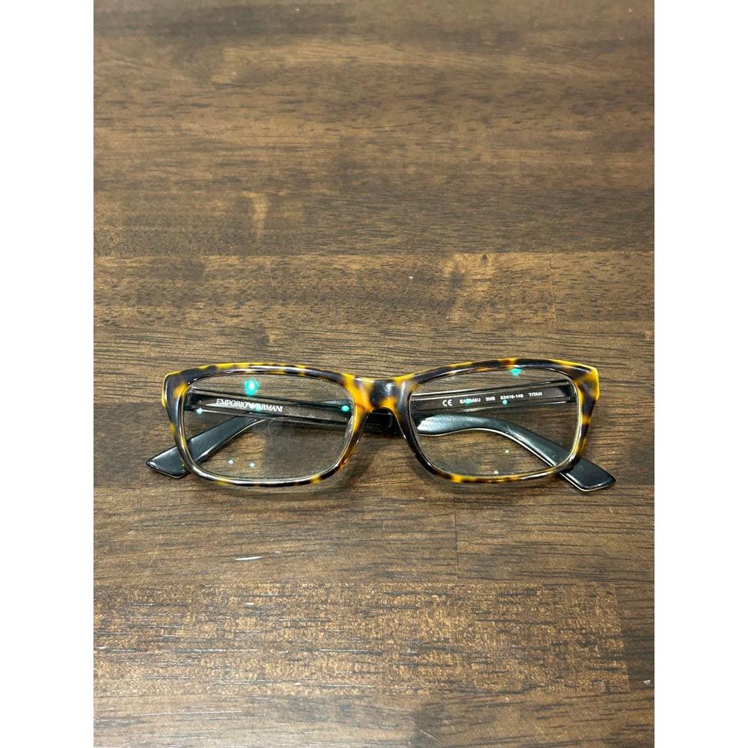 Used Emporio Armani glasses case with glasses wipe
