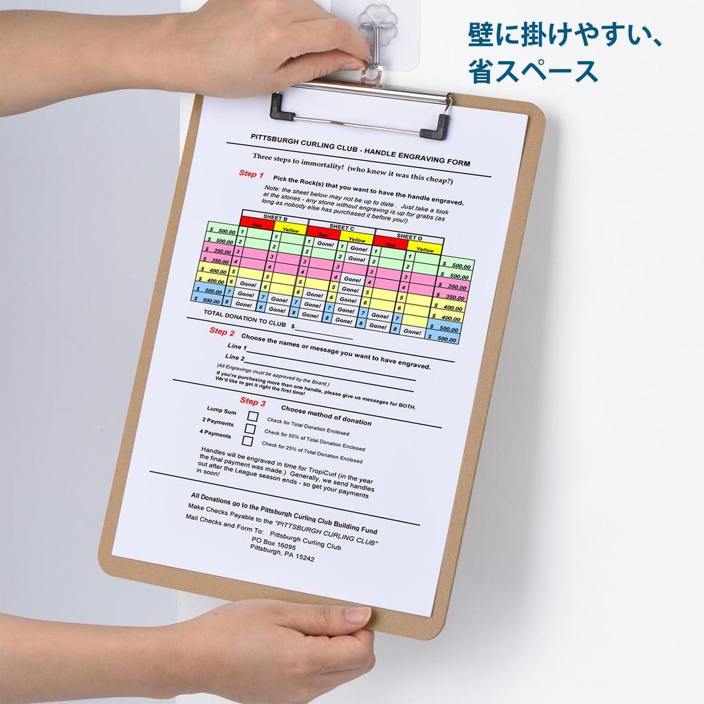 ZCZN A4 Slim File Wooden Pack of 10 Clipboard, Vertical, Binder, Clip, Hardboard,