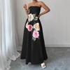 Summer European Style Fashion Casual Print Maxi Dress Women Clothing