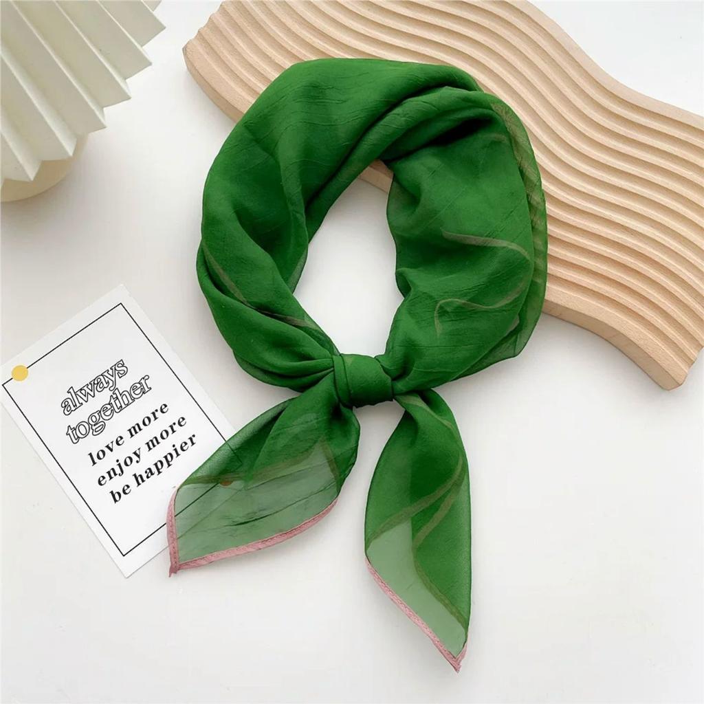 Solid Color Square Scarf Women's Scarf Versatile Decorative Scarf Thin Hair Scarf