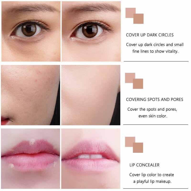 1Pc Multifunction Long Lasting Concealer Foundation Cream  Deep Complexion Dark Circles Acne Marks Cover Spots Moisturize Face Makeup