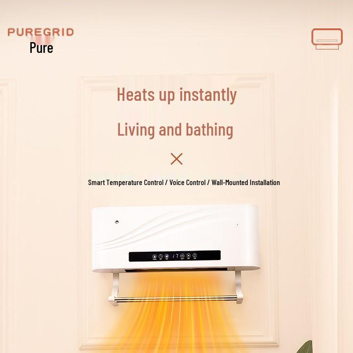 Wall-Mounted Fast Heater & Humidifier for Home and Bathroom - Dual Use for Wet & Dry
