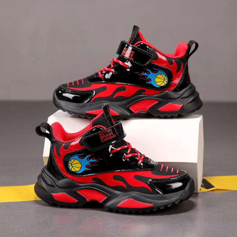 7-12 Lederartige Jungenschuhe Herren Frühling und Herbst Jahre alt verschleißfest und leicht Kinder Sportschuhe heiße Laufschuhe Kinder