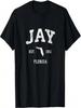 Jay Florida FL Vintage Athletic Sports Design T-Shirt