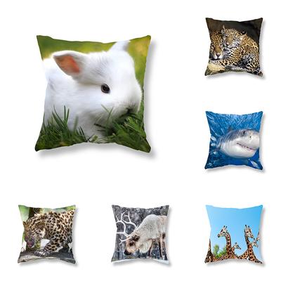 Niedliches Kaninchen Giraffe Rehkitz Tier Kissenbezug Sofadeko Büro Gaming Stuhl Kissenbezug Zimmer Heimdeko Kissenbezug